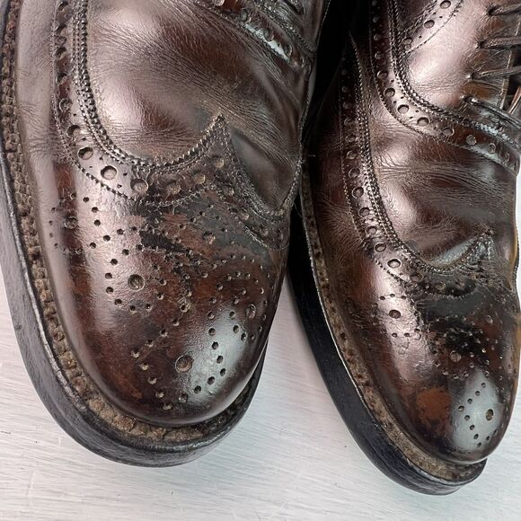 Vintage Allen Edmonds Boulevard Wingtip Shoes Size 10.5 B 6375 Brown USA main image 12